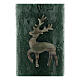 Matte green reindeer Christmas candles 4 pcs 110x70 mm s2