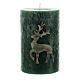 Matte green reindeer Christmas candles 4 pcs 110x70 mm s3