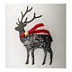 White candles with black reindeer, red scarf, Christmas set of 4, 100x60 mm s3