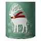 Green candles with white reindeer, Christmas set of 4, 100x60 mm s3