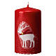 Red candles with white reindeer, Christmas set of 4, 100x60 mm s2