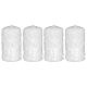 White candles, snow finish, Christmas set of 4, 100x60 mm s1