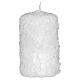White Christmas candles with snow effect 4 pcs 100x60 mm s2
