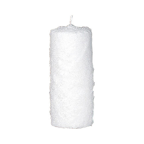 Velas de Natal brancas com decoração efeito neve 4 unidades, 15x6 cm 2