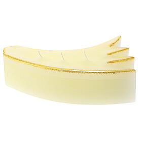 Ivory comet tail candle 3 flame 8x25x15 cm