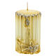 Striped candle with golden embossed decoration, 5 cm of diameter s1