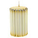 Striped candle with golden embossed decoration, 5 cm of diameter s5