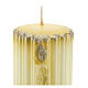 Striped candle with golden candle bow diameter 5 cm s2