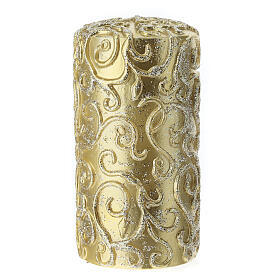 Candle with golden Baroque decoration, 7 cm of diameter