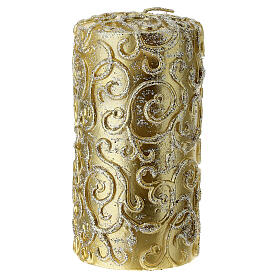 Candle with golden Baroque decoration, 7 cm of diameter