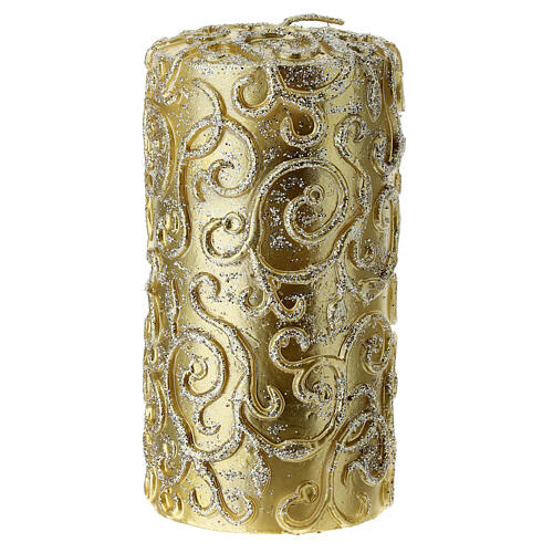 Candle with golden Baroque decoration, 7 cm of diameter 2