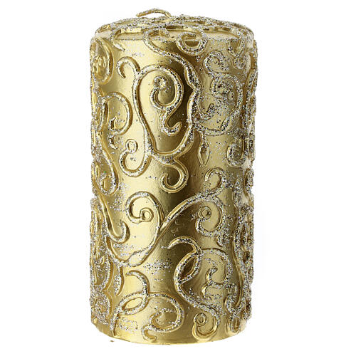 Candle with golden Baroque decoration, 7 cm of diameter 3