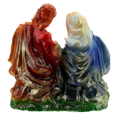 Christmas candle with Holy Family and sheeps 10x10x5 cm 4