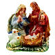 Christmas candle with Holy Family and sheeps 10x10x5 cm s1
