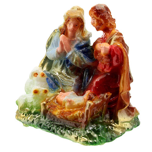 Candela Sacra Famiglia pecore 10x10x5 cm 2