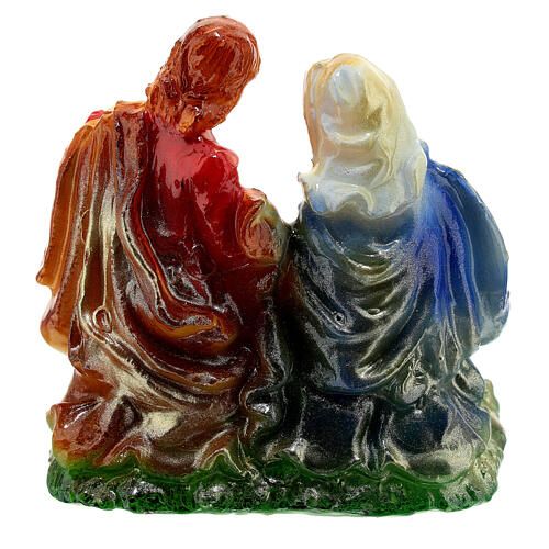 Candela Sacra Famiglia pecore 10x10x5 cm 4