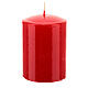 Red candle with holly, 8 cm of diameter s5