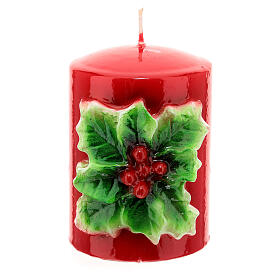 Holly red candle circumference 10 cm