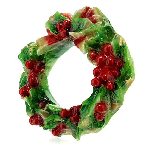 Christmas wreath-shaped candle of 12 cm of diameter 2