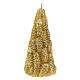 Vela árvore de Natal dourado de pinhas e purpurina diâmetro 10 cm s1