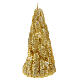 Golden fir candle with rhinestones, diameter 10 cm s3