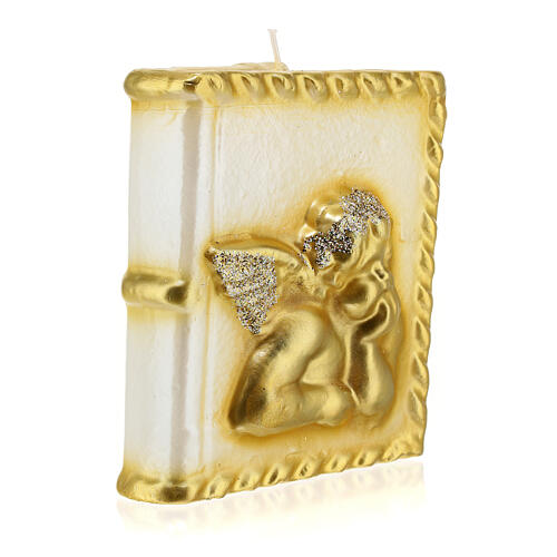 Świeczka książka anioł złoty 15x10x10 cm 3
