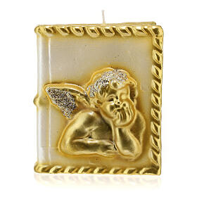 Golden angel book candle 15x10x10 cm