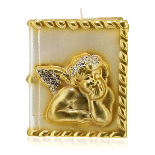 Golden angel book candle 15x10x10 cm 1