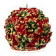 Spherical candle with poinsettia flowers, 15 cm of diameter s2
