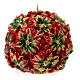 Spherical candle with poinsettia flowers, 15 cm of diameter s3