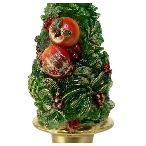 Candle of 10 cm of diameter, fruit tree on a golden pedestal 2