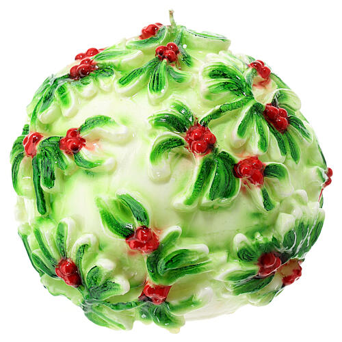 Spherical candle with mistletoe, 15 cm of diameter 2