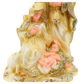 Christmas candle of golden Nativity Scene with glitter 25x15x10 cm