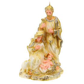 Candle Holy Family golden glitter 25x15x10 cm