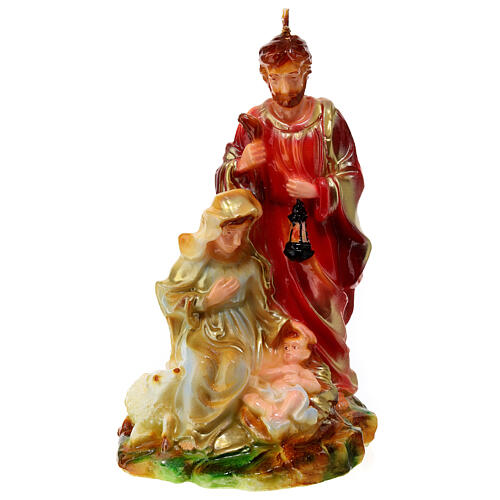Holy Family candle with sheep 25x15x10 cm 1