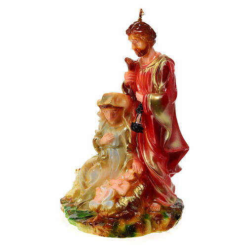 Holy Family candle with sheep 25x15x10 cm 2