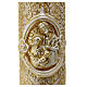 Golden candle with embossed Nativity Scene and branch pattern, 10 cm of diameter s2