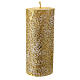 Golden candle with embossed Nativity Scene and branch pattern, 10 cm of diameter s5