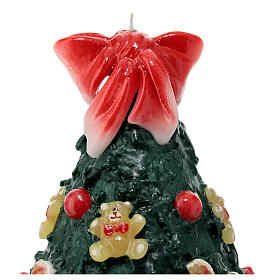 Christmas tree candle with teddy bears and rocking horses, 15 cm of diameter
