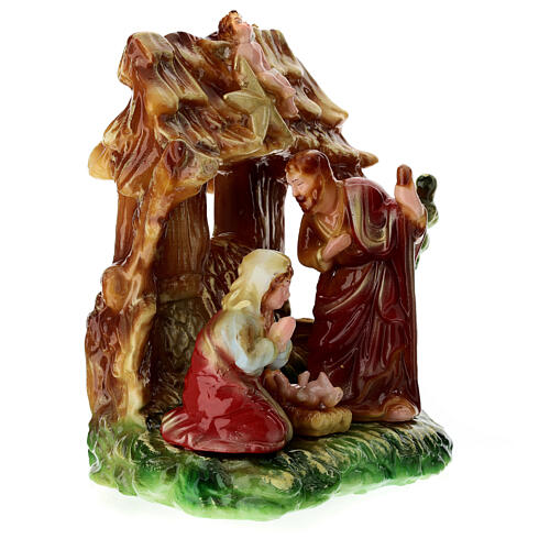 Candle with stable and Nativity Scene, 25x20x20 cm, characters of 15 cm 3