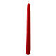Conical red candle, shiny finish, 25 cm s1
