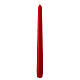 Conical red candle, shiny finish, 25 cm s2