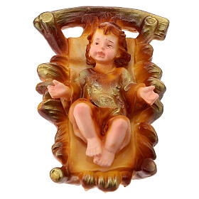 Candela culla paglia Gesù Bambino 5x10x15 cm