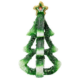 Vela árvore de Natal design com estrela e anjos diâmetro 20 cm
