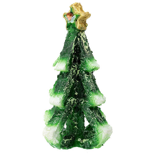 Vela árvore de Natal design com estrela e anjos diâmetro 20 cm 2