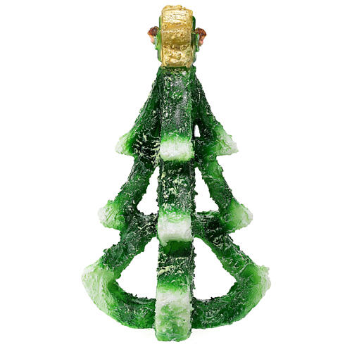 Vela árvore de Natal design com estrela e anjos diâmetro 20 cm 4