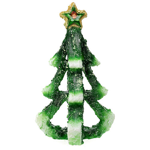 Vela árvore de Natal design com estrela e anjos diâmetro 20 cm 5