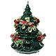 Candle of 15 cm of diameter, Christmas tree with holly on logs s3