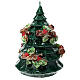 Candle of 15 cm of diameter, Christmas tree with holly on logs s4