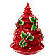 Vela árvore de Natal vermelho com bastões de doces e azevinho diâmetro 20 cm s4